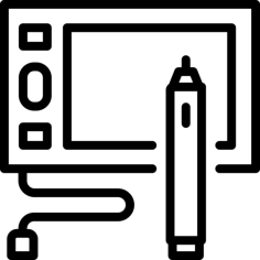 Graphic Tablet Silhouette Svg Vector, Free Vectors File